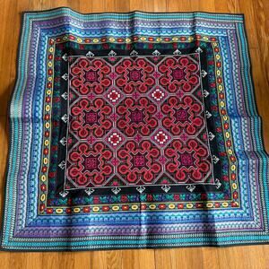 Vintage Embroidered Textile Wall Hanging Tribal Folk Fabric 42 x 40